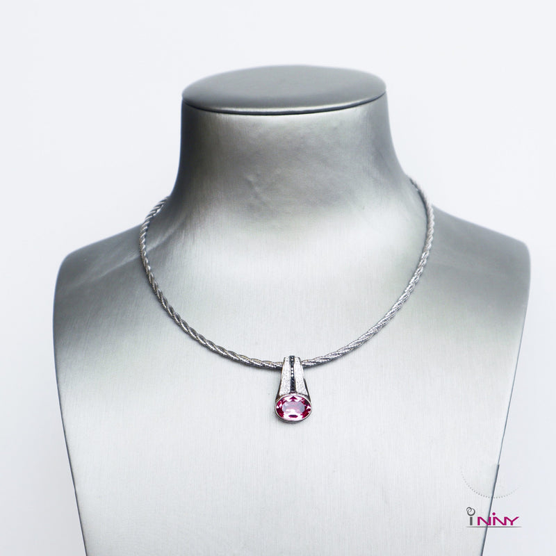 Rosy Rose Crystal Pendant