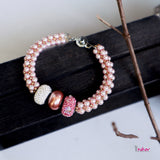 Fun & Delicate Beaded Bracelet with Three Charms