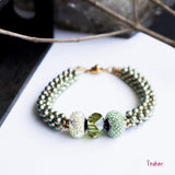 Fun & Delicate Beaded Bracelet with Three Charms