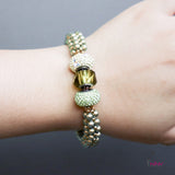 Fun & Delicate Beaded Bracelet with Three Charms