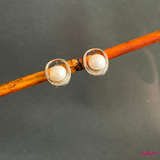 Fresh Water Pearl Oval Stud Earrings