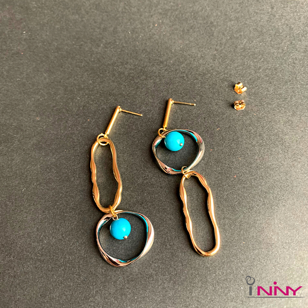 Round & Oval Turquoise Earrings
