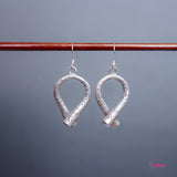 Tribal Silver Dangling pear-shape cross end Earrings