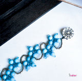 Blue Turquoise Flower Bracelet