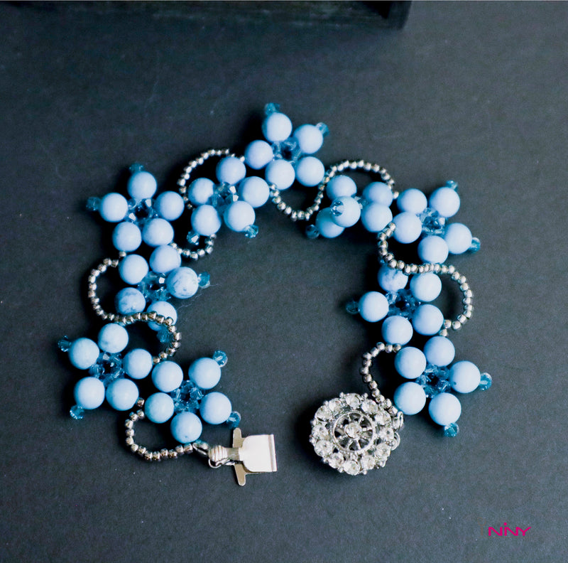 Blue Turquoise Flower Bracelet