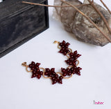 Red Carnelian Flower Bracelet