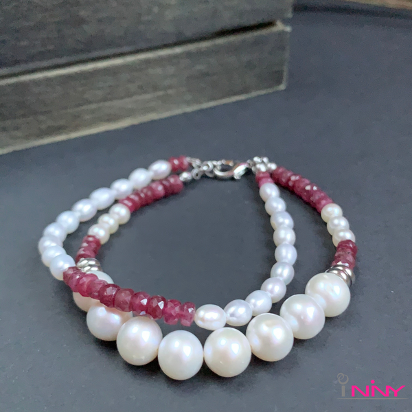 Ruby and Pearls Bracelet x