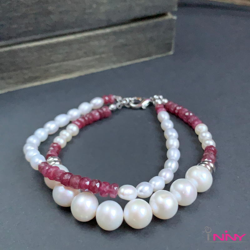 Ruby and Pearls Bracelet x