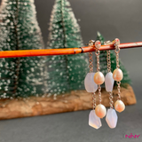 Double Layer Pearl Agate Earrings