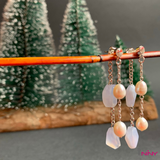 Double Layer Pearl Agate Earrings