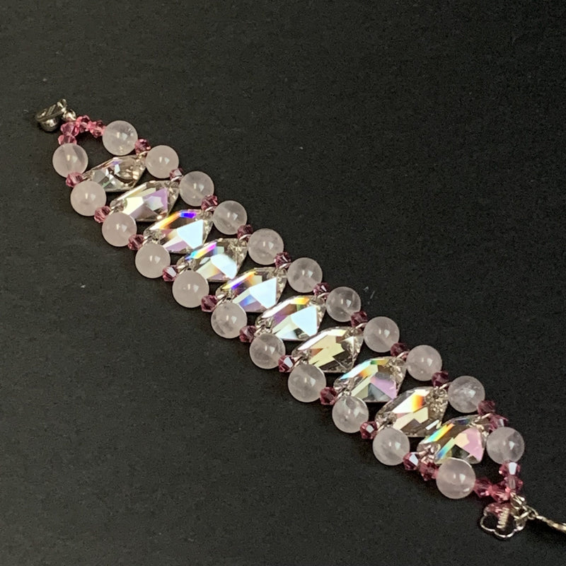 Rose Quartz Train Bracelet