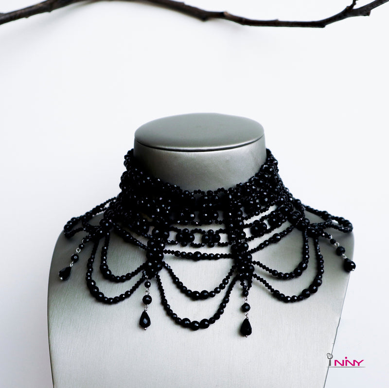 Victorian Black Onyx Choker Necklace