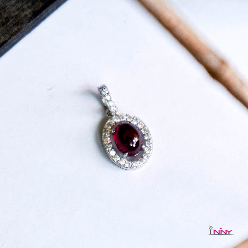 Red Ruby Surrounded by CZ
