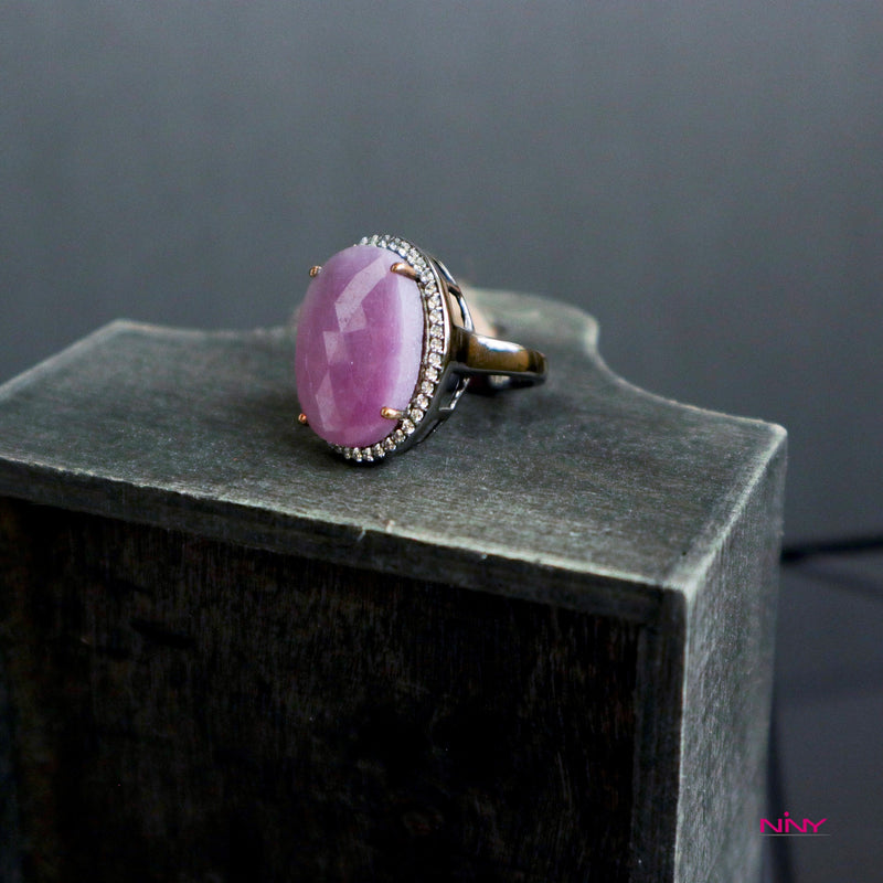 Raw Pink Sapphire Statement Ring