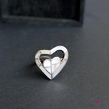Mother Of Pearl Heart Silver Ring