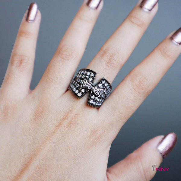 Japanese Bow Tie CZ Ring