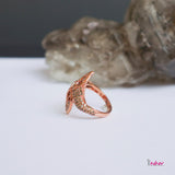 Two Bud CZ Rose Gold Ring