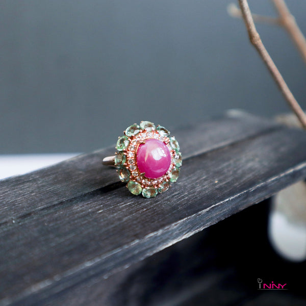 Ruby & Green Sapphire Ring