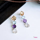 Four Mineral Gems Earrings