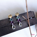 Four Mineral Gems Earrings