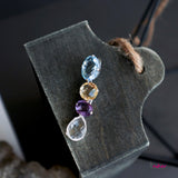 Four mineral gems 7.2g pendant