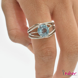 Blue Topaz Net Ring