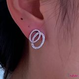 Double Ring for Eternity Stud Earrings