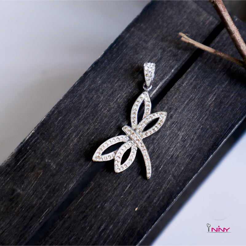 Crystalized Dragonfly Pendant