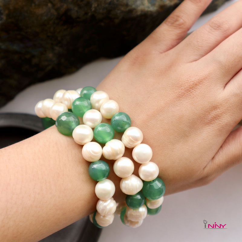 Statement Pearl & Green Agate