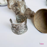 Tribal Silver Ripple Bangle