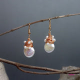 Fresh Pearl Golds Wire Hook Earrings